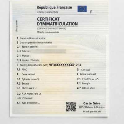 Carte grise véhicule importé